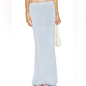 Beginning Boutique blue knit maxi skirt